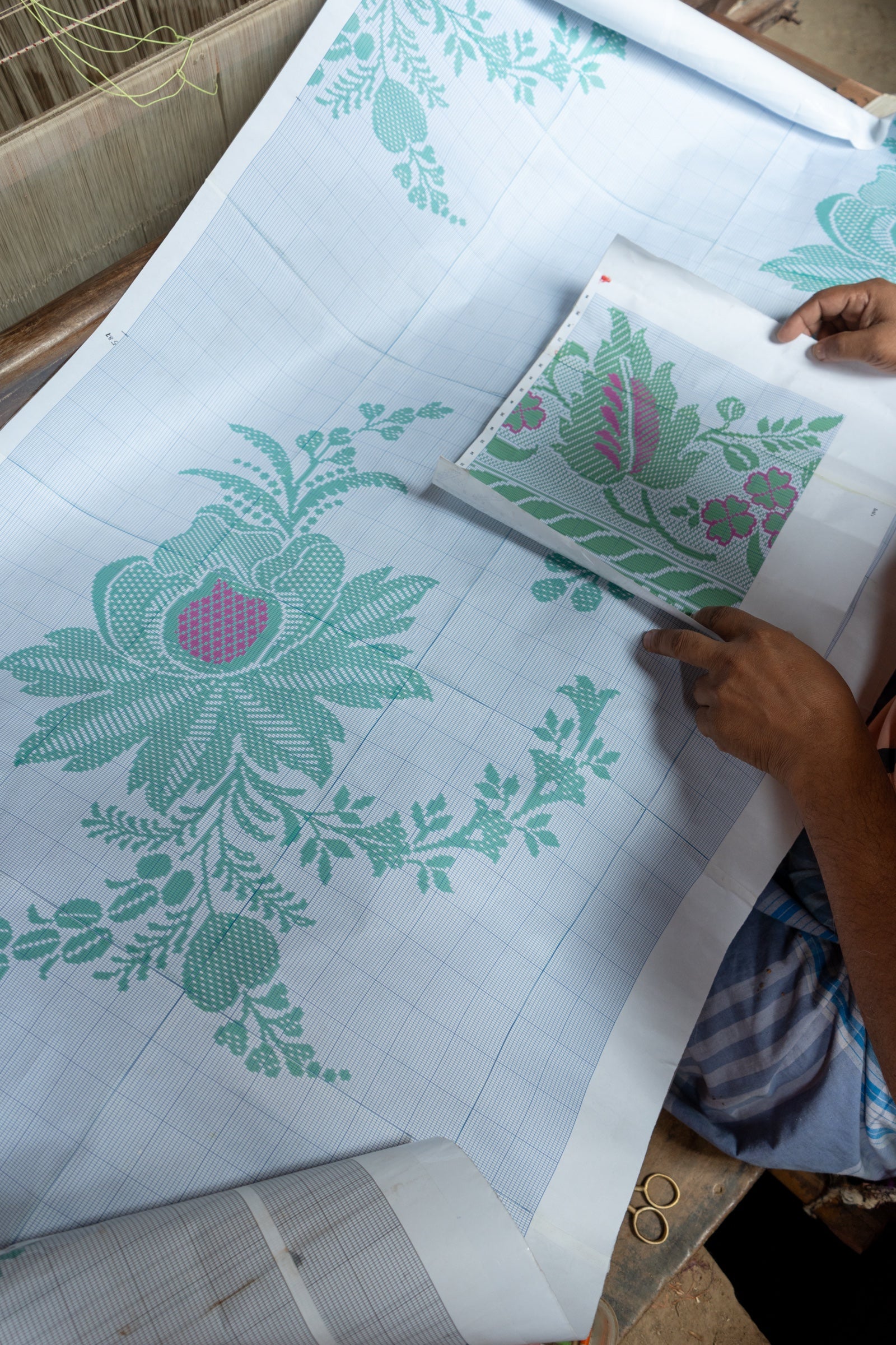 The naksha — the drawing a Banarasi exists as before it exists in silk