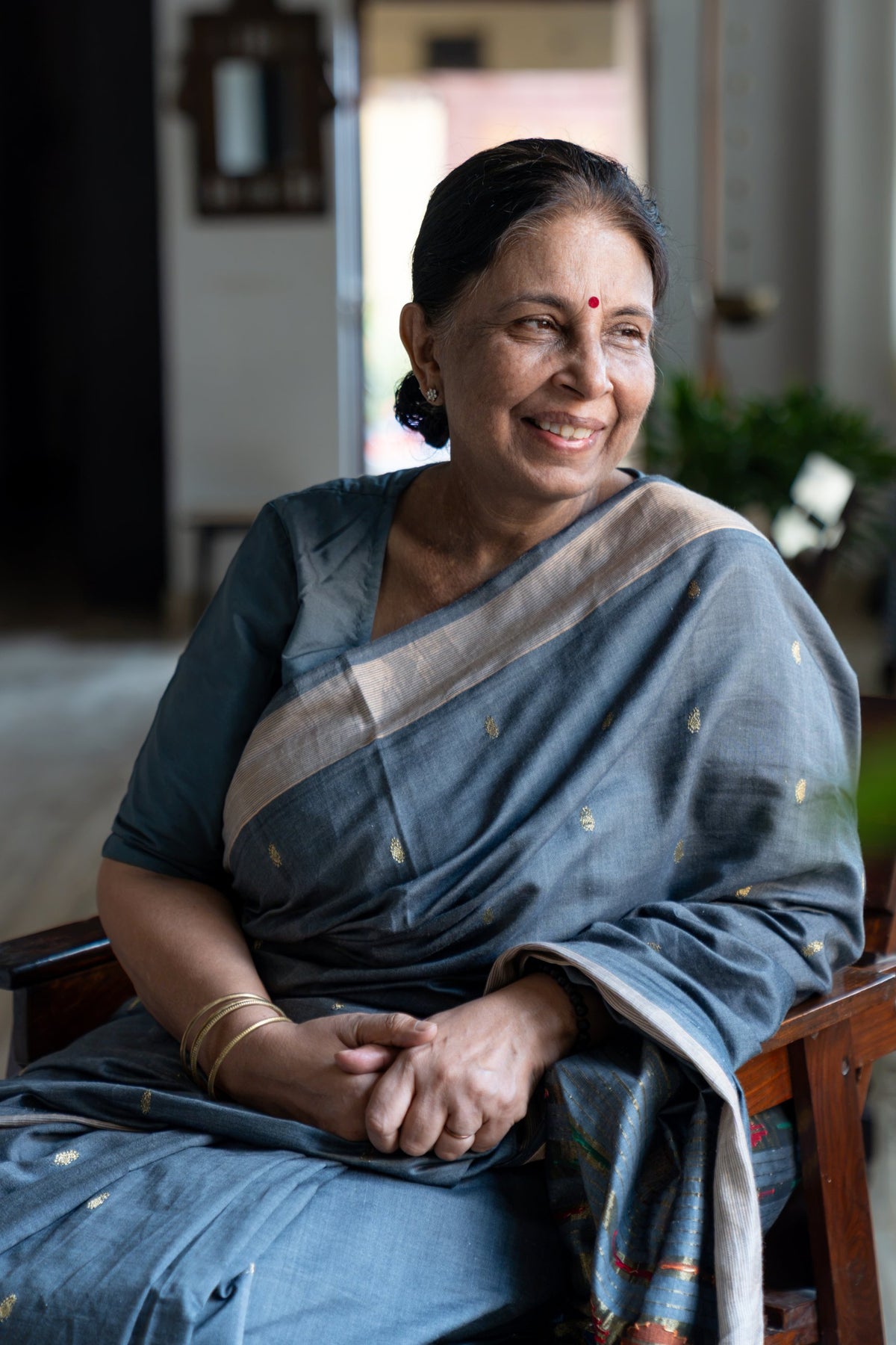 Vandana Singh, founder of Stuti Weaves, at the studio in Kamachha