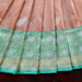 Handloom, Banarasi Handloom Saree, Alfi Saree, Tilfi Saree, Tilfi Saree Banaras, Tilfi, Banarasi Bunkar, Banarasi Bridal Wear, BridalWear, Banarasi Handloom Banarasi Peach & Firozi Kora By Tissue Silk Banarasi Saree Banarasi Saree