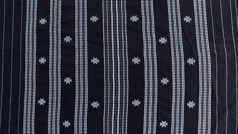 Pallu detail of Dark Brown handwoven Kotpad saree