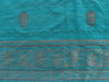 Handloom, Banarasi Handloom Saree, Alfi Saree, Tilfi Saree, Tilfi Saree Banaras, Tilfi, Banarasi Bunkar, Banarasi Bridal Wear, BridalWear, Banarasi Handloom Banarasi Sky Blue & Grey Kadhua Tussar Silk Handwoven Suit Material Banarasi Saree