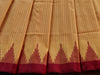 Handloom, Banarasi Handloom Saree, Alfi Saree, Tilfi Saree, Tilfi Saree Banaras, Tilfi, Banarasi Bunkar, Banarasi Bridal Wear, BridalWear, Banarasi Handloom Banarasi Mustard With Maroon Temple Border Sanchipar Handwoven Silk Saree Banarasi Saree