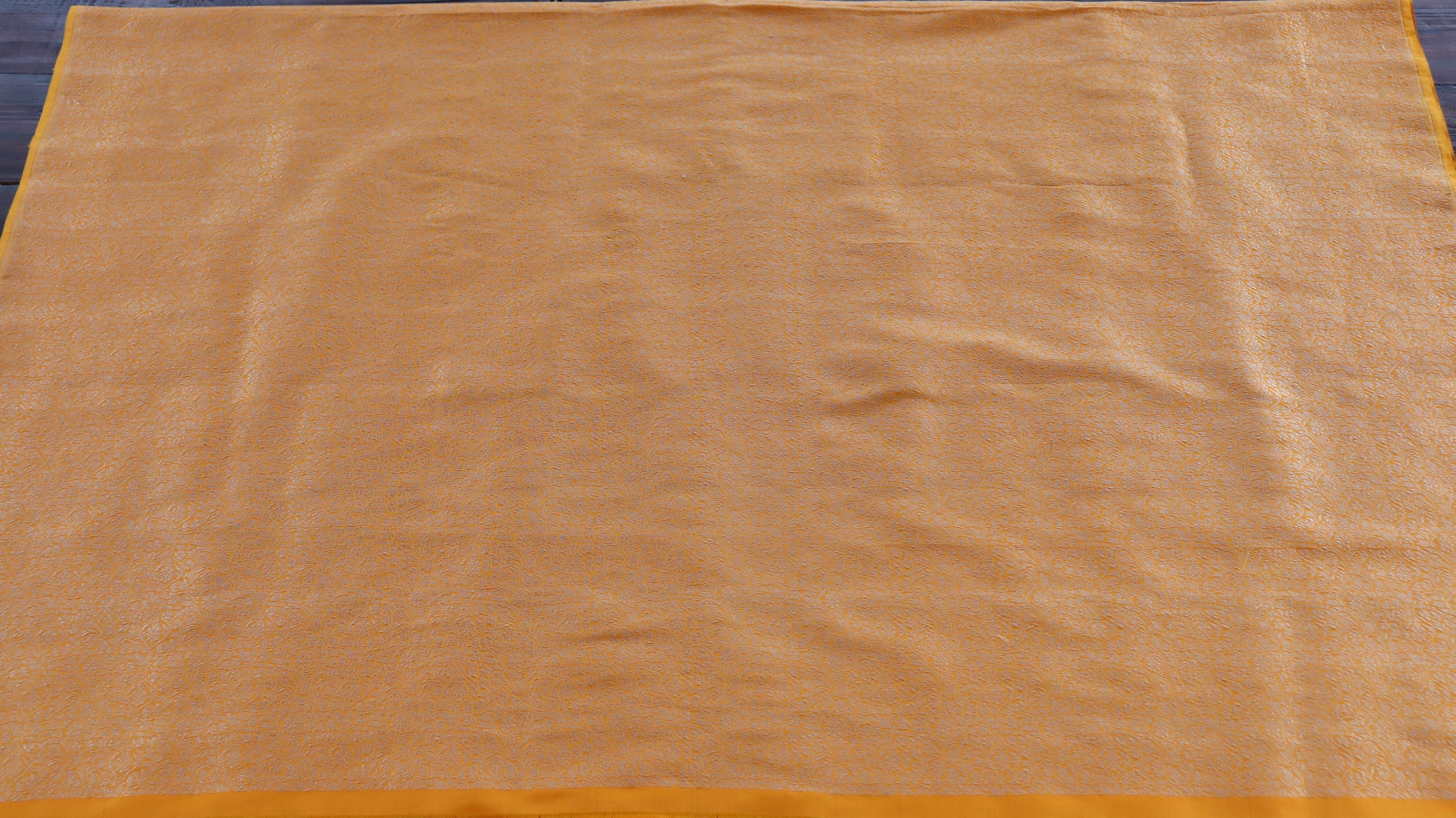 Handloom, Banarasi Handloom Saree, Alfi Saree, Tilfi Saree, Tilfi Saree Banaras, Tilfi, Banarasi Bunkar, Banarasi Bridal Wear, BridalWear, Banarasi Handloom Banarasi Bright Yellow Tanchoi Pure Silk Handloom Banarasi Fabric Banarasi Saree
