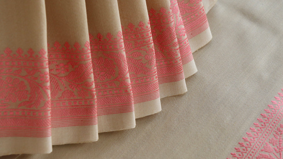 Cream Kadhua Kuniya Pure Silk Banarasi Saree | Stuti Weaves