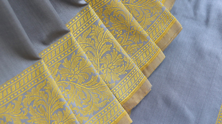 Pallu detail of Light Blue Kuniya Banarasi saree