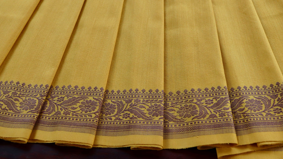 Blouse piece for Yellow Kadhua Kuniya Banarasi saree