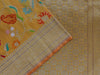 Handloom, Banarasi Handloom Saree, Alfi Saree, Tilfi Saree, Tilfi Saree Banaras, Tilfi, Banarasi Bunkar, Banarasi Bridal Wear, BridalWear, Banarasi Handloom Banarasi Yellow Kimkhab Pure Silk Handloom Banarasi Saree Banarasi Saree