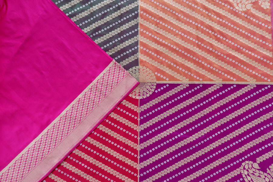 Full drape of Multicolor Rangkaat pure silk Banarasi saree