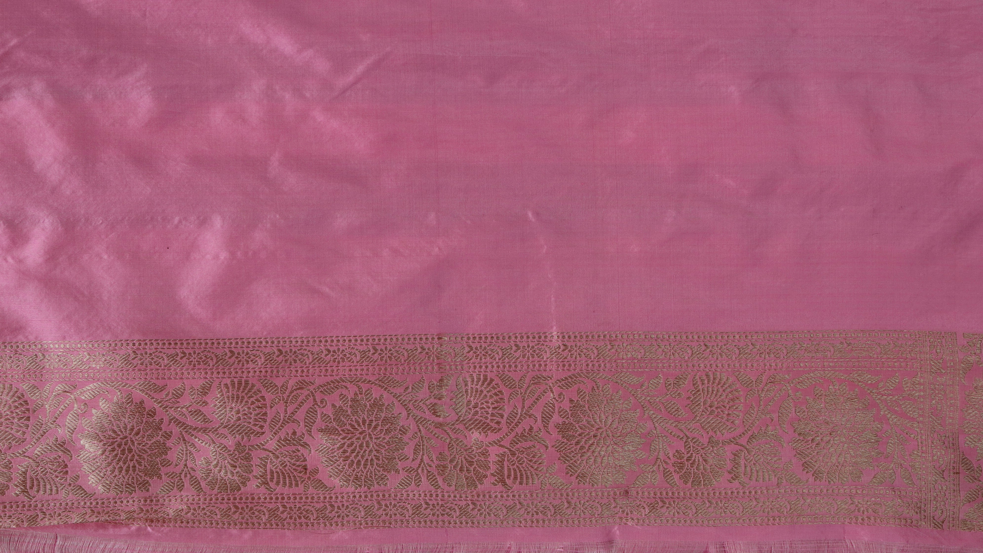Handloom, Banarasi Handloom Saree, Alfi Saree, Tilfi Saree, Tilfi Saree Banaras, Tilfi, Banarasi Bunkar, Banarasi Bridal Wear, BridalWear, Banarasi Handloom Banarasi Baby Pink Jangla Pure Silk Handloom Banarasi Saree Banarasi Saree